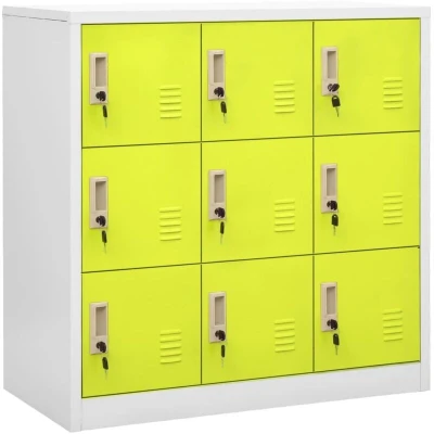 Image of Vidaxl Locker Cabinets 5 pcs Light Grey and Green 90x45x92.5 cm Steel