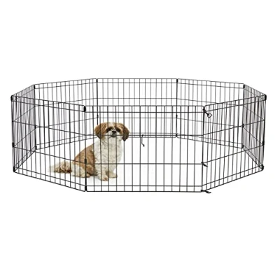 Image of New World Dog Exercise Pen and Playpen without a Door; 60.96 cm by 45.72 cm; Black E Coated; B550 18