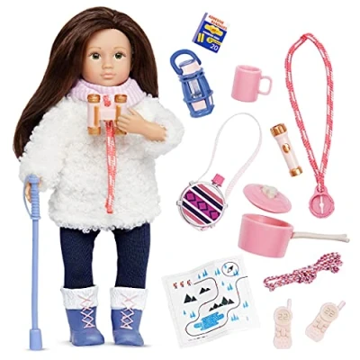 Image of Lori Dolls Mini Adventure Doll &amp; Hiking Accessories Winter Clothes for 15 cm Boots, Flashlight, Map More Toys Kids Farah’s Set 3 Years +
