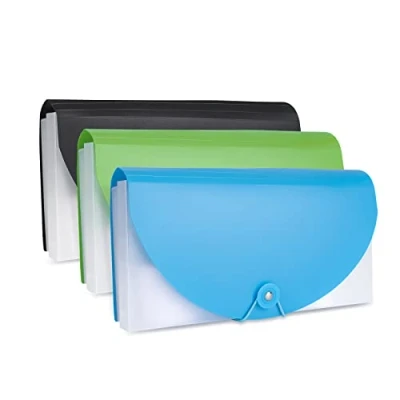 Image of 3 Pack Expanding File Folder 13 Pockets Portable Plastic Document Organisers Storage Wallet for Bills Cards Coupons Tax Item Ticket Folders