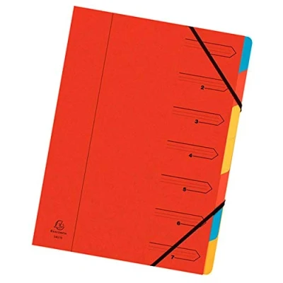Image of Exacompta Europa 7 Part Organiser A4 Red 5221Z