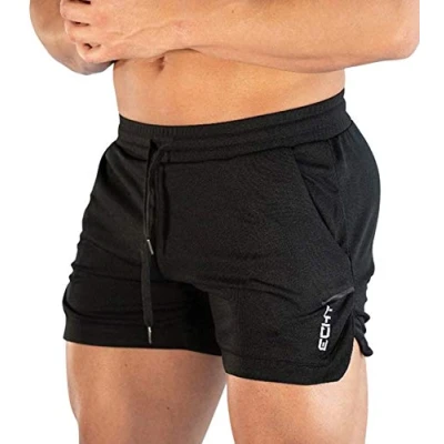 Image of Superora Mens Running Gym 2 in 1 Sport Shorts Breathable Outdoor Workout Training with Pockets, Black, L