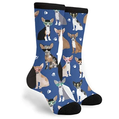 Image of 934 Novelty Men’S Socks Chihuahua Sunglasses Summer Dog Running Wicking Office Unisex For Baseball Runing Work 40Cm