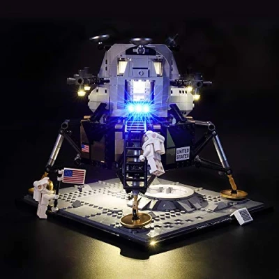 Image of GEAMENT Blocks Light Kit for Creator Expert NASA Apollo 11 Lunar Lander Compatible with LEGO 10266 Model (Building Set Not Included)