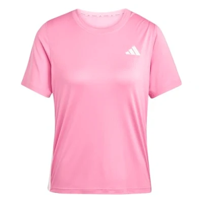 Image of adidas Performance Train Essentials 3STRIPES Workout Sports Tshirt, Women&#039;s, Size: XS, Pink fusion/white