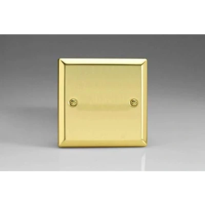 Image of Varilight Single Blank Plate Victorian Brass XVSB