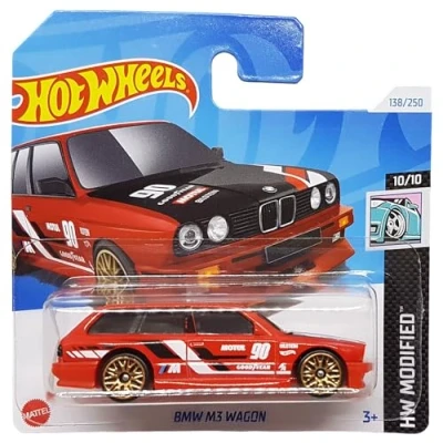 Image of Hot Wheels BMW M3 Wagon HW Modified 10/10 (138/250) HTD89 Red 2024 + Protector Short Card Frikimonkey