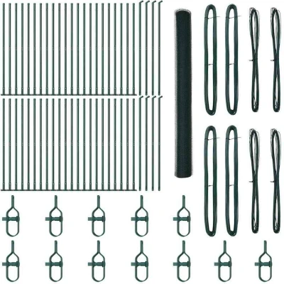 Image of vidaXL Hexagon Fence Green 1.5x100 m Steel