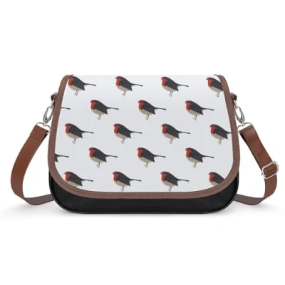 Image of Robin Bird Print Crossbody Bags for Women Leather Tote Bag Shoulder Casual Handbag Purse Office Travel