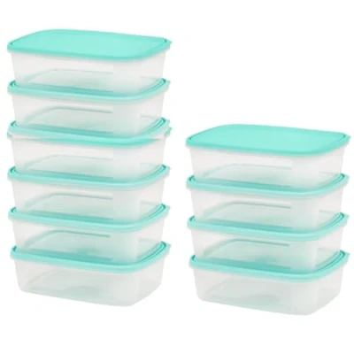 Image of Checkmart [10 Packs Snap On Airtight containers with lids 1000ml (1 Litre) Food Storage Containers, Meal Prep Leak Proof Microwave Freezer Dishwasher Safe Reusable