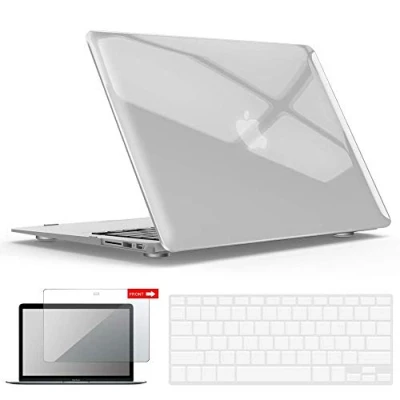 Image of IBENZER Compatible with MacBook Air 11 Inch Case Model A1370 A1465, Soft Touch Plastic Hard Shell Bundle Keyboard Cover &amp; Screen Protector for Mac 11, Crystal Clear, A11CYCL+2