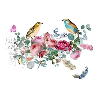 Image of CraftyThings 4 x Paper Napkins Bird Conversation Ideal for Decoupage/Napkin Art
