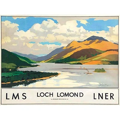 Image of Wee Blue Coo Travel Scotland Loch Lomond Rail Art Print Poster Wall Decor 12X16 Inch