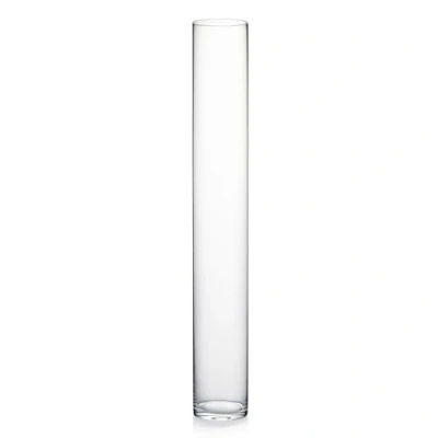 Image of WGV Cylinder Vase, 4&quot; W x 28&quot; H, Floral Container, Glass Centerpiece for Wedding Party Event, Home Office Decor, Clear, 1 Piece