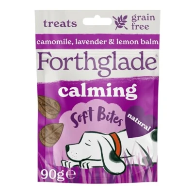 Image of Forthglade Natural Dog Treats Grain Free Soft Bites for Calming (4 x 90g) Resealable Bags Camomile, Lavendar and Lemon Balm