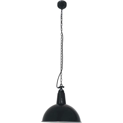 Image of Lou 1 Light Dome Ceiling Pendant Black, E27