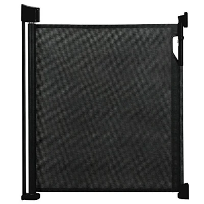 Image of Safetots Advanced Retractable Safety Gate, Black, 20cm 120cm, Baby Roller Blind Barrier, Locking System