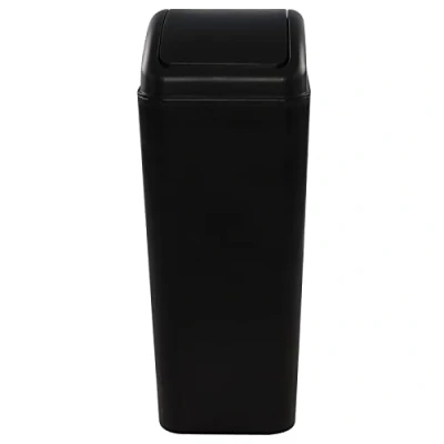 Image of Farmoon Slim Waste Bin, 14L Black Modern Swing Lid Bin