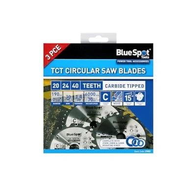 Image of Blue Spot Tools 190mm Circular Saw Blade Set, 3 Piece