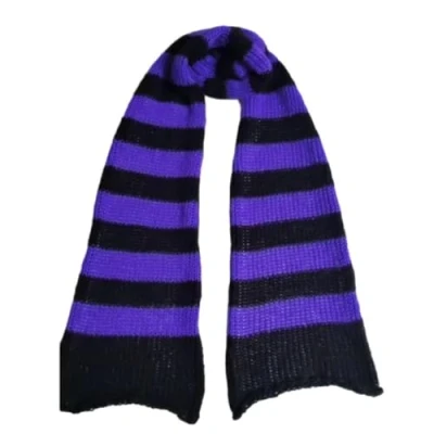 Image of Ranuw Harajuku Stripe Neck Scarf For Women Men Soft Warmer Gothic Knit Warm Winter Autumn Fashion Neckwear Striped Neckerchief Streetwear