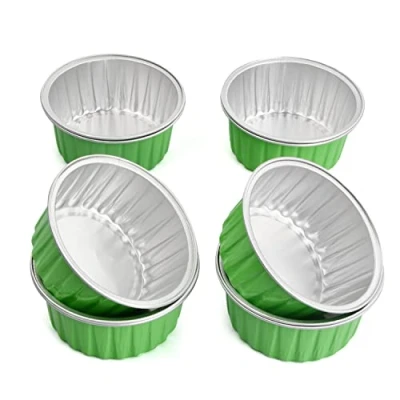 Image of kissral Set of 10 Mini Pie Dishes Quiche Tart Tins, Muffin Cupcake Cups, Thicker Cake Cup Egg Pudding Mould DIY Tools, Individual Round Tins Non Stick Coating Baking Moulds