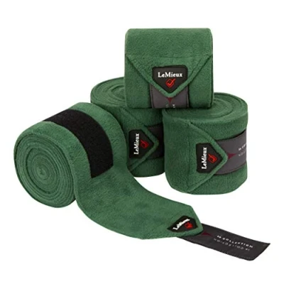 Image of LeMieux Classic Polo Bandages Set of 4 Fleece Hunter Green Full Size