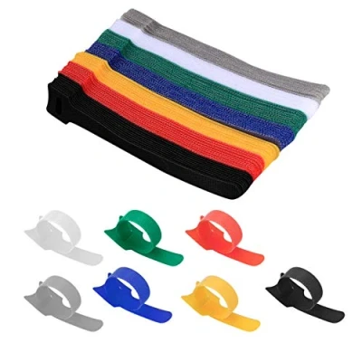 Image of 70 Pcs Reusable Cable Ties, Straps Hook and Loop Ties Organizer Fastener for Home Office Accessories