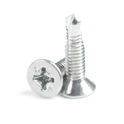 Image of 50x Self Drill Phillips PVC u Countersunk Screws for Fitting Hardware to Frames M4.0 x 16mm