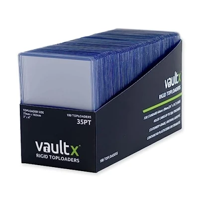 Image of Vault x Premium Extra Thick Seamless Toploaders 35pt 3&quot; 4&quot; Rigid Card Holders for Trading Cards &amp; Sports (100 Pack)