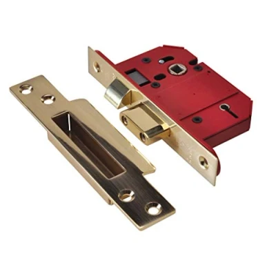 Image of Union Locks Strongbolt 2200S BS 5 Lever Mortice Sash Lock 68mm Polished Brass (Boxed)