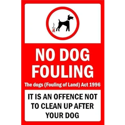 Image of No dog fouling prohibition sign 1mm flexible Plastic (200mm x 150mm)