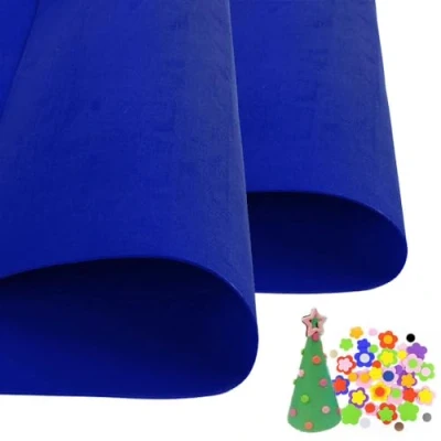 Image of 2 Pcs Dark blue EVA Foam Sheets Cosplay 1mm Thick 50x50cm Papers for Arts Crafts DIY Project