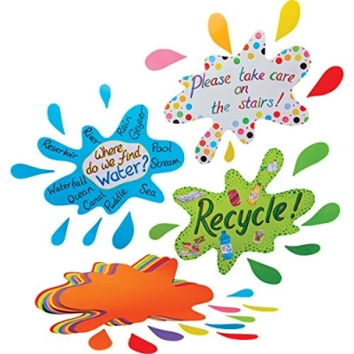 Image of Springboard Jumbo Splat Shapes for Classroom Display Pre Cut Colourful Card Decorations and School Supplies Arts Crafts Kids 10 Pack 60 x 38 cm Assorted Colours