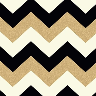 Image of Arthouse 892300 Glitterati Chevron Wallpaper, Black/Gold