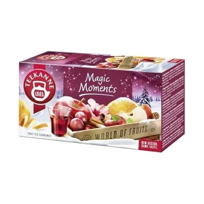 Image of Teekanne Magic Moments Flavored All Natural Fruit Tea with Rosehip, Hibiscus, Orange Peel, Cinnamon and Rum Grape 20 Teabags