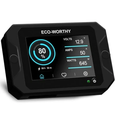 Image of ECO WORTHY 300A Battery Monitor with Hall Sensor,9 80V Montior for Li ion/LiFePO4/AGM/Gel in Solar System/Cart/RV