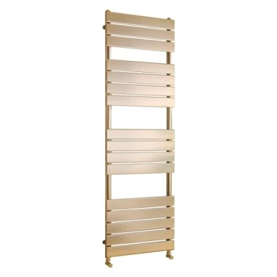 Image of Milano Lustro Modern Brushed Brass Flat Panel Heated Towel Rail Radiator 1600mm x 500mm