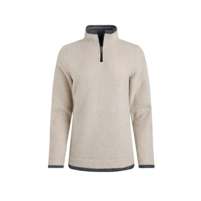 Image of Weird Fish Beye Eco 1/4 Zip Grid Fleece Ecru Size 20