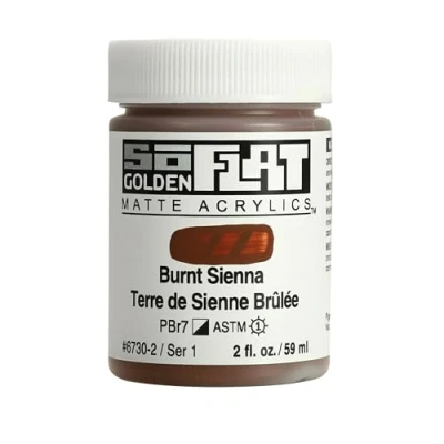 Image of Golden SoFlat Matte Acrylic Paint, 2oz jar, Burnt Sienna (6730 2)