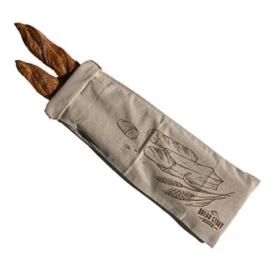 Image of Linen Bread Baguette Bag Single 8 x 27&quot; Ideal for Homemade Bread, Unbleached, Reusable Food Storage, Housewarming, Wedding Gift, Storage Artisan Bakery &amp;