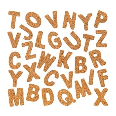 Image of Baker Ross FE544 Cork Letters Pack of 156, Craft Decorations Ideal for Home, School and Group Art Projects
