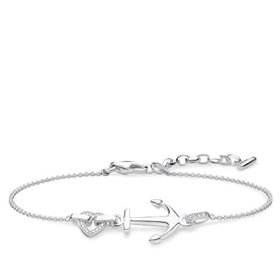 Image of Thomas Sabo Women Bracelet Anchor Heart 925 Sterling Silver A1854 051 14 L19v
