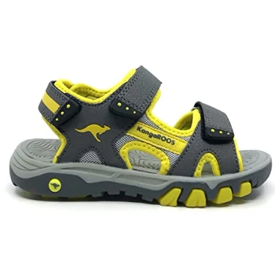 Image of KangaROOS Unisex K Celtic Stan Sandal, Steel Grey/Lemon Chrome, 2 UK