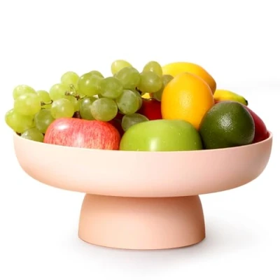 Image of NUTRIUPS Fruit Bowls for The Kitchen Plastic Pink Basket Decorative Bowl