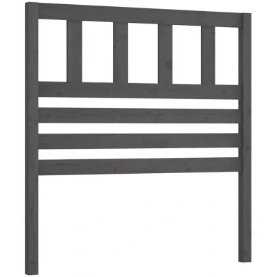 Image of vidaXL Bed Headboard Grey 81x4x100 cm Solid Wood Pine