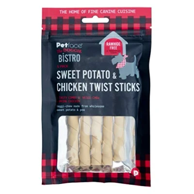 Image of Petface The Doggie Bistro Sweet Potato &amp; Chicken Twists, Pack of 5