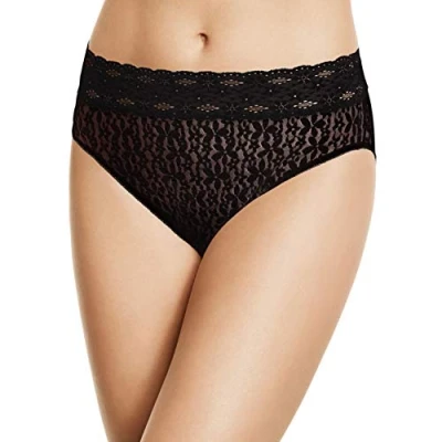 Image of Wacoal Women&#039;s Halo Hi Cut Brief, Black, Medium