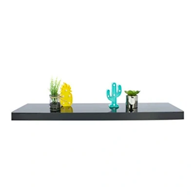Image of Anika 80cm Black High Gloss Floating Shelf