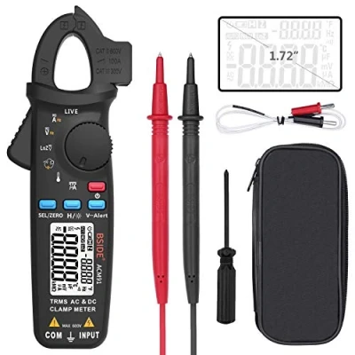 Image of BSIDE ACM91 Digital Clamp Meter 1mA AC/DC Current True RMS Auto Ranging 6000 Counts Hz Temperature Capacitance Live Check V Alert Low Impedance Voltage Tester