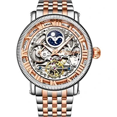 Image of Stührling Mens Gold and Silver Special Reserve Automatic 48mm Skeleton One Size
